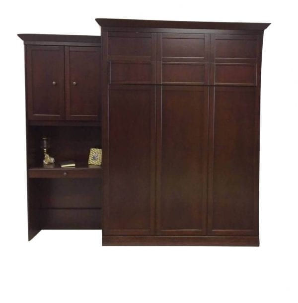 heritage murphy wall bed in cinnamon with side Pier