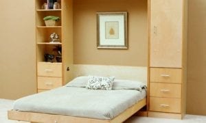 Modern-Wall-Bed-Murphy Bed-Hidden Bed shown-Open