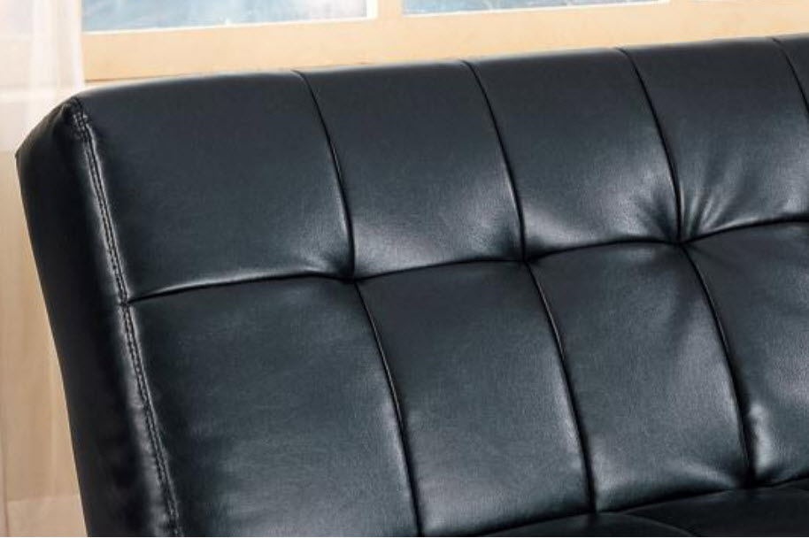 Armless Futon Sofa Bed By Coaster, Faux Leather Bycast Adjustable Futon Sofa