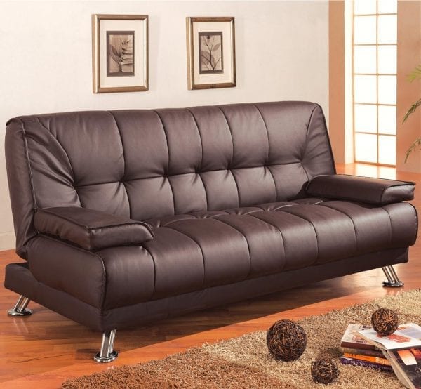 Faux-Leather-convertible-futon-sleeper-sofa