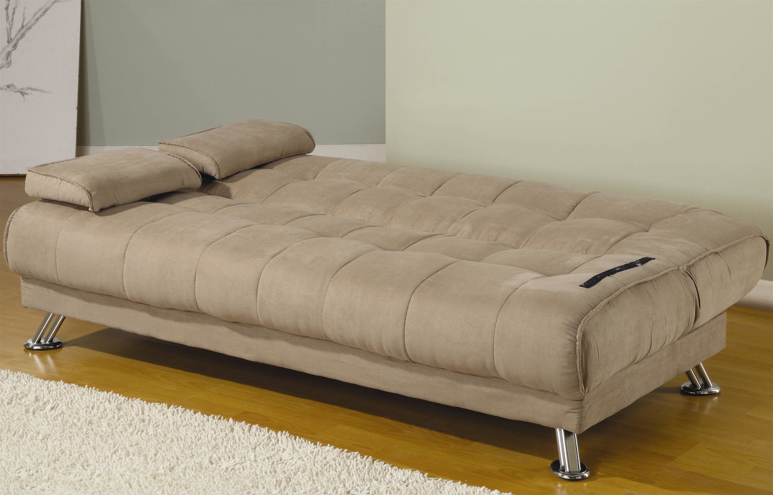 Tan Microfiber Futon Sofa Sleeper | Sleepworks
