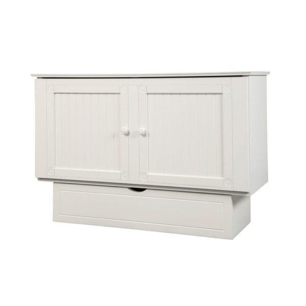cottage white cabinet bed closed front panel