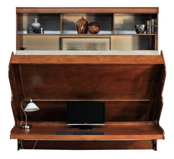 Bristol-murphy-desk-bed-in-caramel-with-hutch-opening