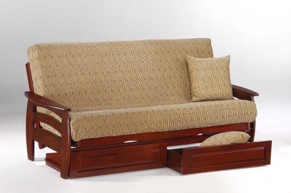 Corona-futon-frame-rosewood-drawers-sleepworksny.com