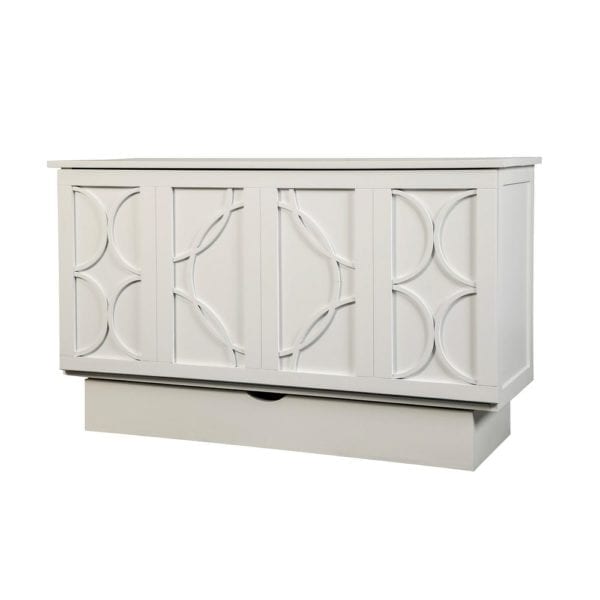 Brussels zen circle white cabinet bed front panel closed sleepworksny.com