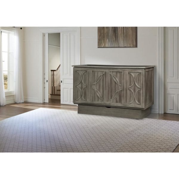 Brussels zen circle Charcoal gray cabinet bed closed in room