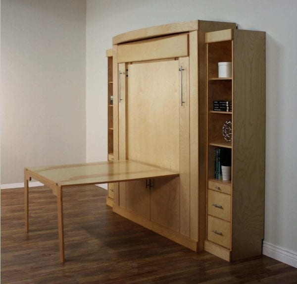 euro deluxe murphy bed showing table