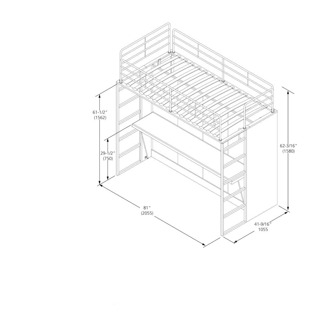 Murphy Bunk Bed with Hidden Desk Twin over Full | Sleepworks