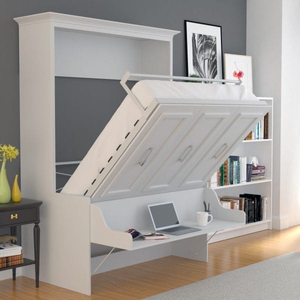 allegra murphy bed while being opened showing desk fold