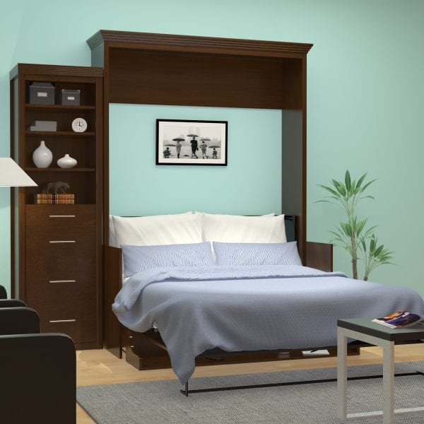 coventry queen murphy bed with side open