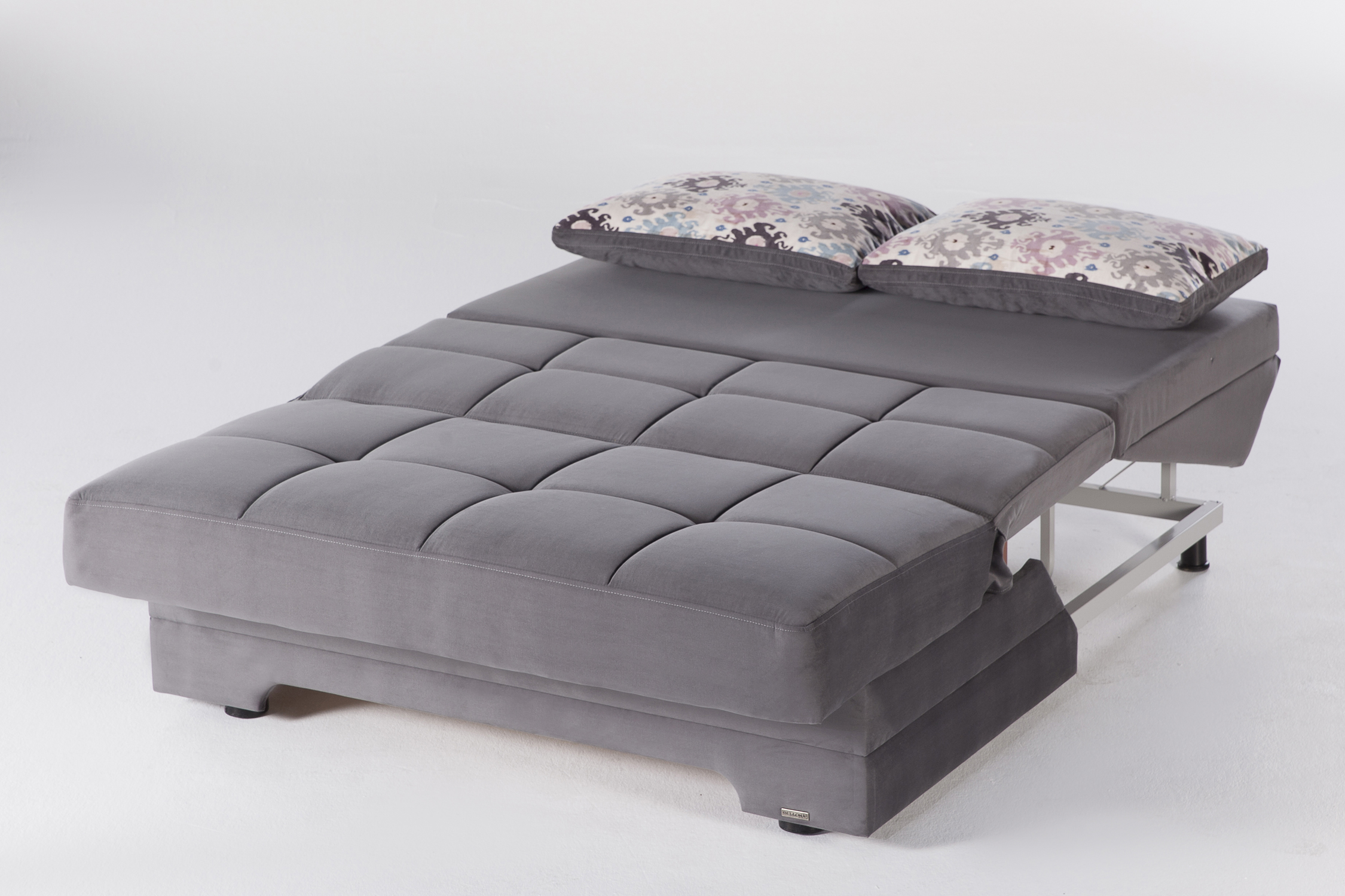 Twist Love Seat Sofa Sleeper in Pure Gray - Sleepworks