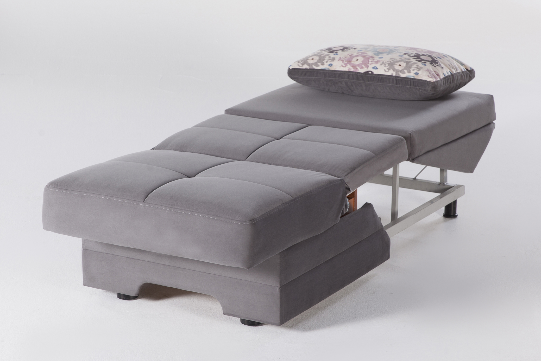 Twist Love Seat Sofa Sleeper in Pure Gray - Sleepworks