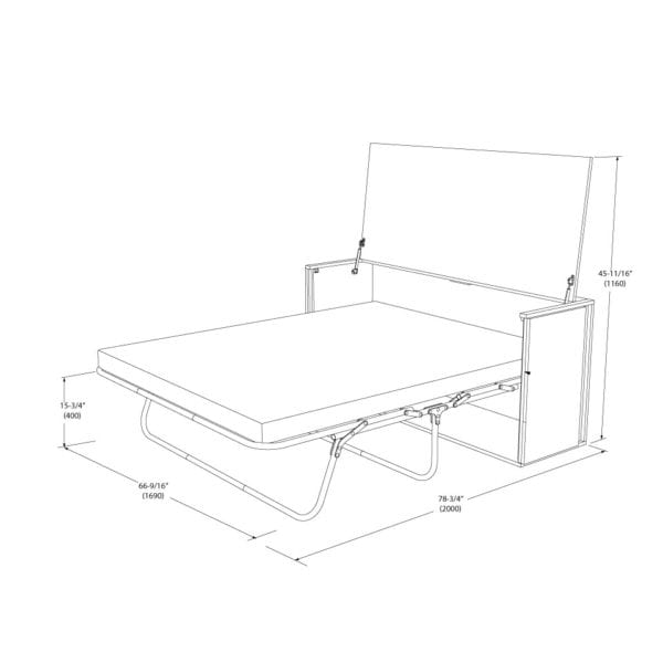 Sleepworks-queen-console-desk-sleeper dimensions