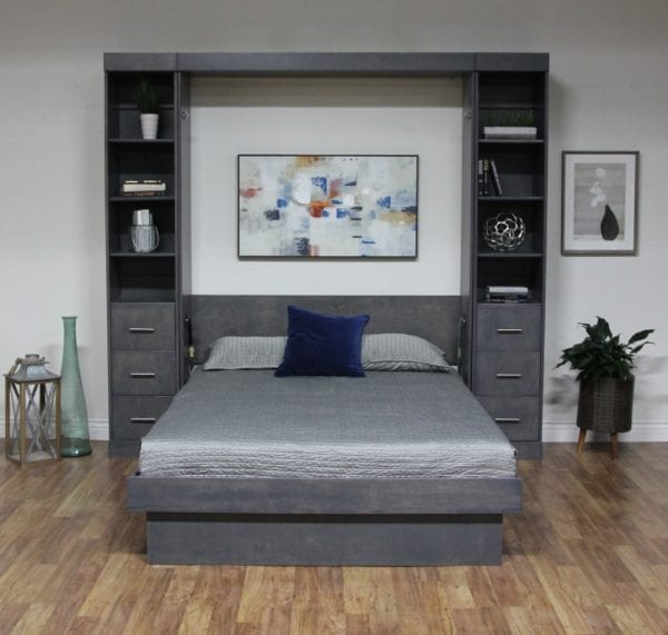 Fern-Murphy-wall-bed-gray open with 2 sides
