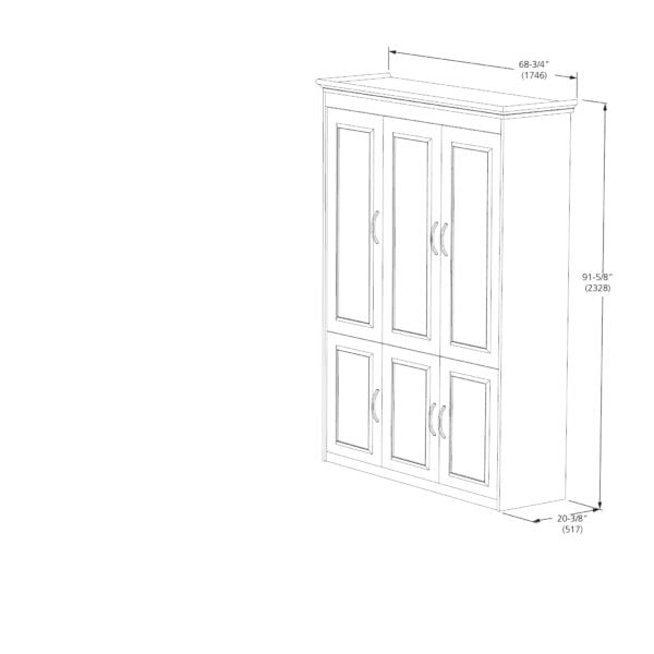 Coventry Queen Portrait Murphy Bed dimensions closed