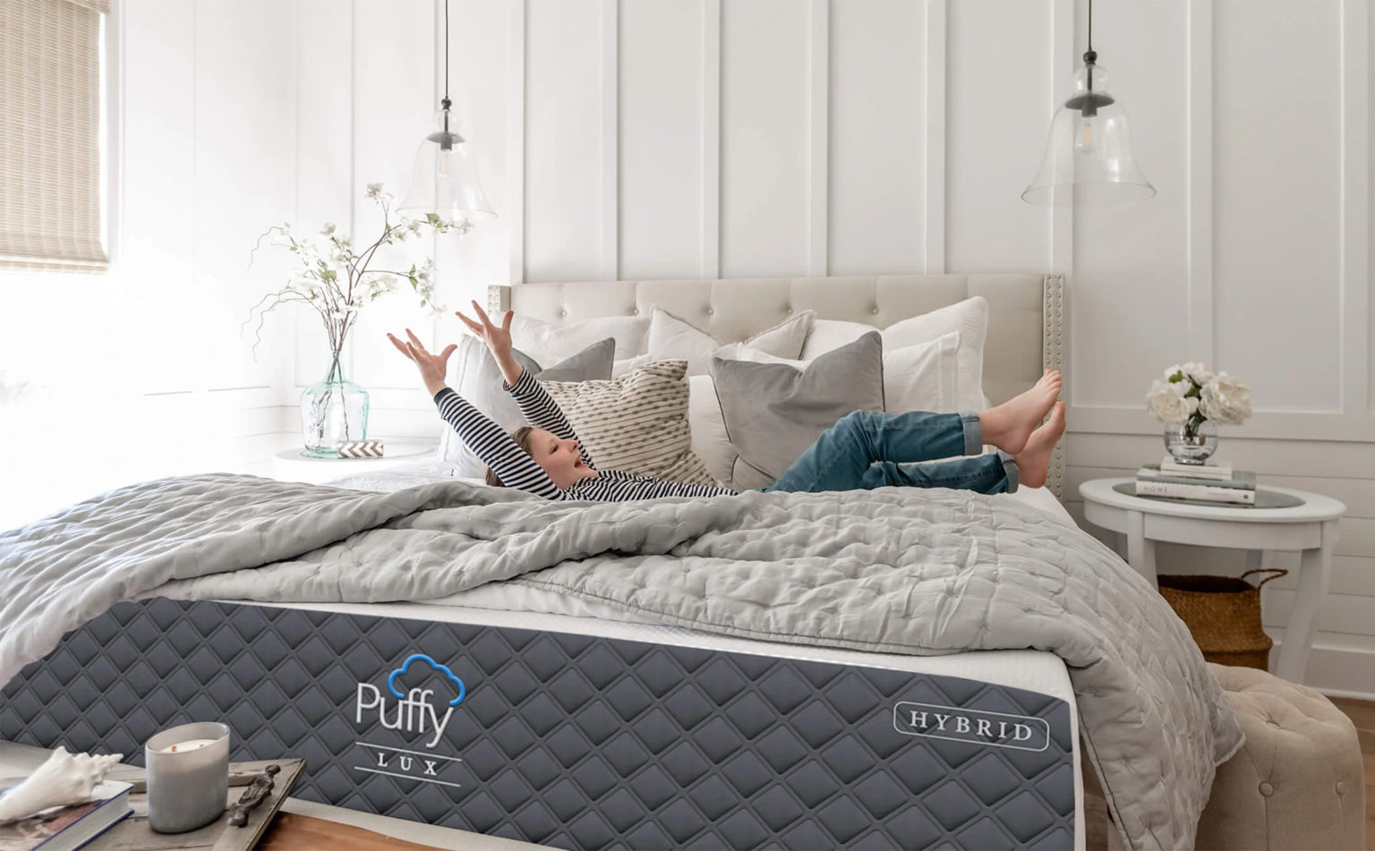 Puffy Lux Hybrid Mattress on Display Sleepworks