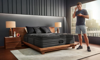 beautyrest black plush pillow top on bed